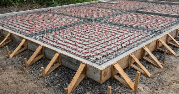 Теплая плита фундамента